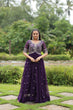Load image into Gallery viewer, Purple Designer Readymade Gown with Zari-Thread &amp; Sequins Embroidery Clothsvilla