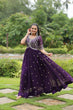 Load image into Gallery viewer, Purple Designer Readymade Gown with Zari-Thread &amp; Sequins Embroidery Clothsvilla