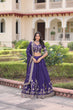 Load image into Gallery viewer, Purple Designer Vichitra Silk Sequins &amp; Zari Embroidered Lehenga Choli Set with Matching Dupatta – Fully Stitched Festive &amp; Wedding Wear Ensemble ClothsVilla