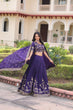 Load image into Gallery viewer, Purple Designer Vichitra Silk Sequins &amp; Zari Embroidered Lehenga Choli Set with Matching Dupatta – Fully Stitched Festive &amp; Wedding Wear Ensemble ClothsVilla