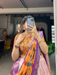 Load image into Gallery viewer, Purple Dola Silk Lehenga Choli with Kalamkari Print &amp; Weaving Border ClothsVilla