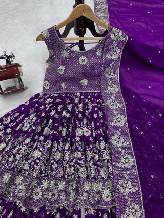 Purple Eid Special Elegant Sharara Set ClothsVilla