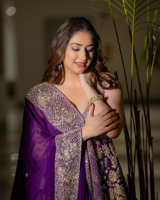 Purple Eid Special Elegant Sharara Set ClothsVilla
