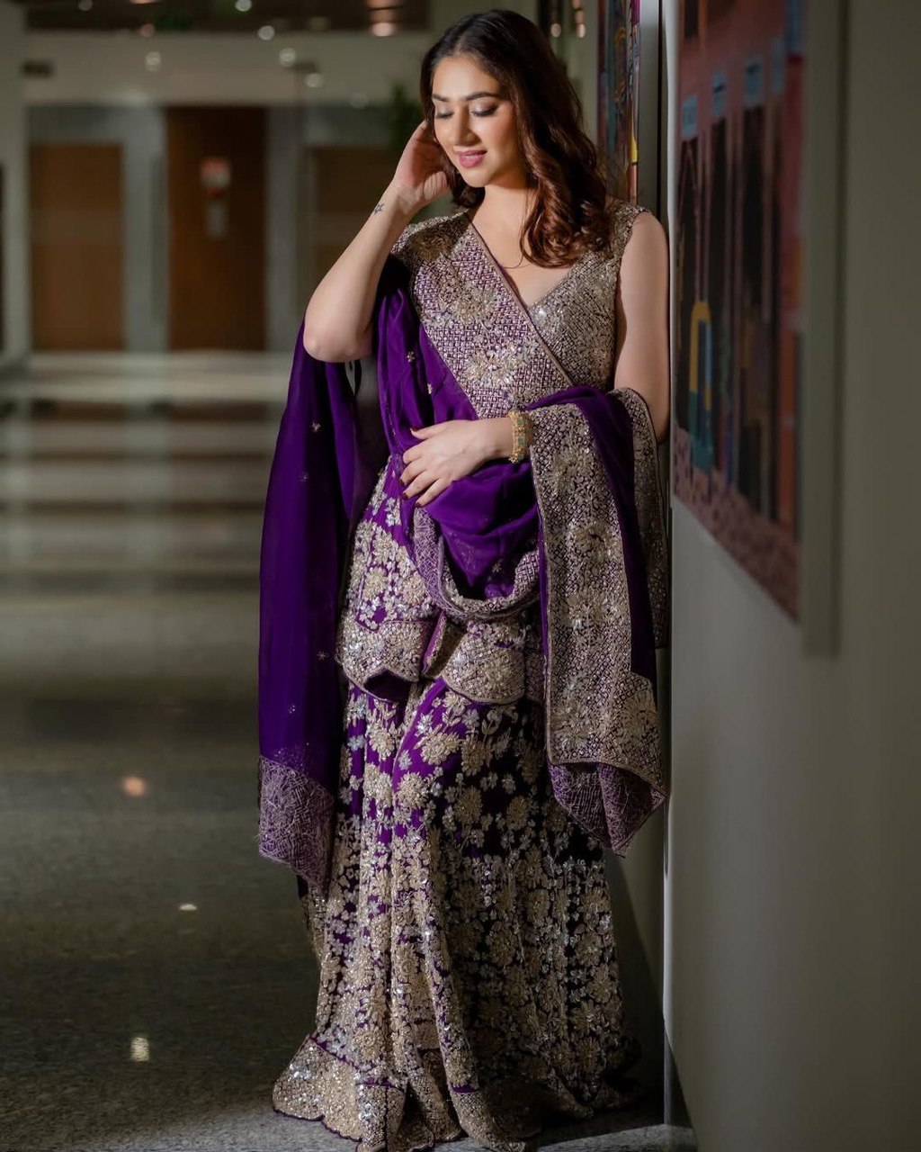 Purple Eid Special Elegant Sharara Set ClothsVilla