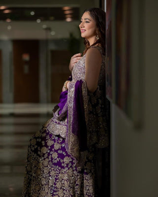 Purple Eid Special Elegant Sharara Set ClothsVilla