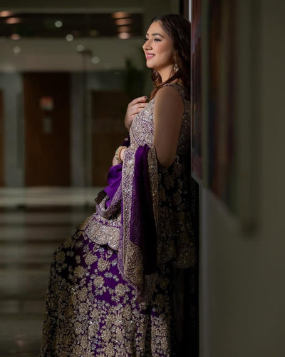 Purple Eid Special Elegant Sharara Set ClothsVilla