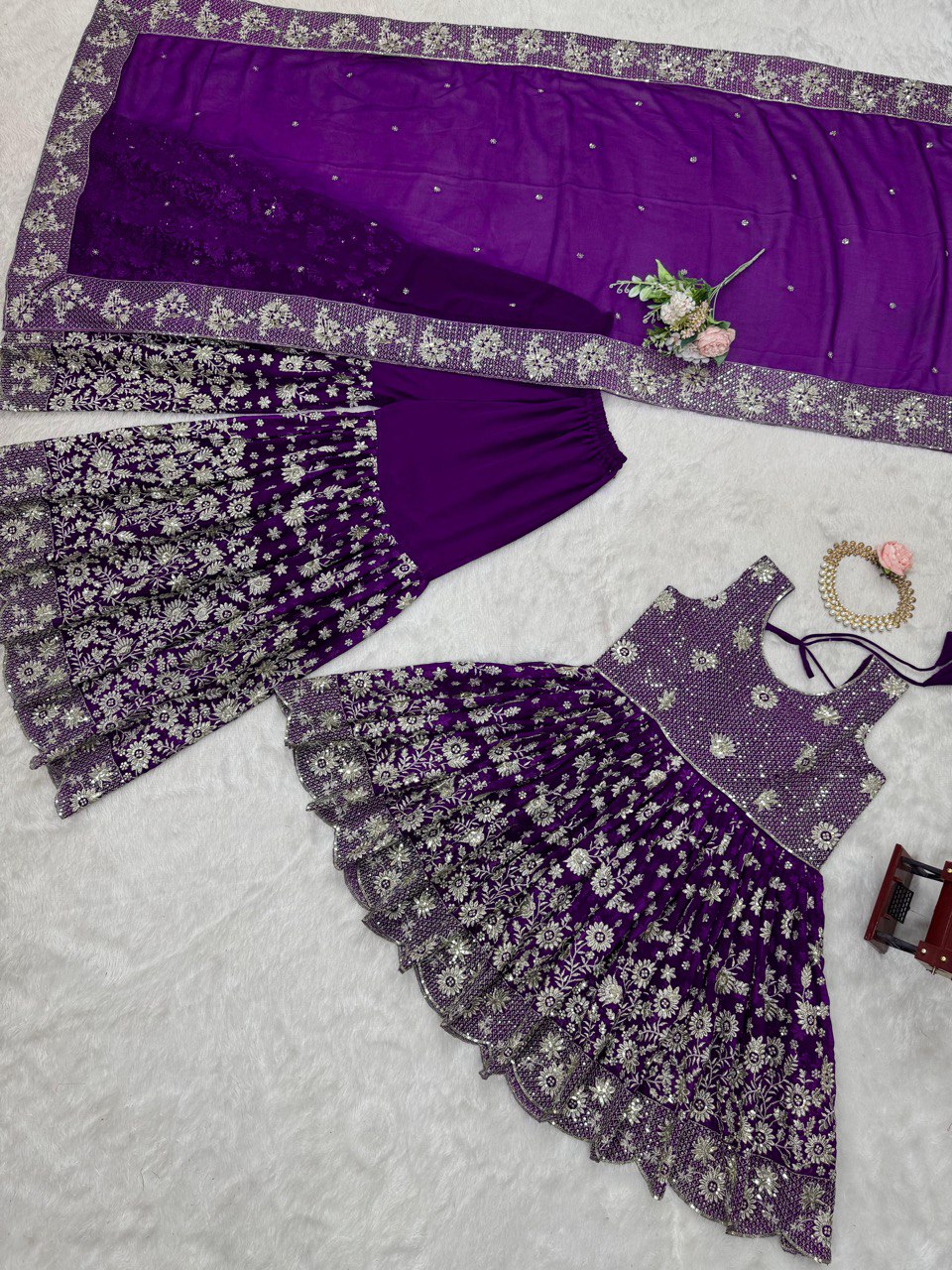 Purple Eid Special Elegant Sharara Set ClothsVilla