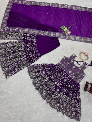 Purple Eid Special Elegant Sharara Set ClothsVilla
