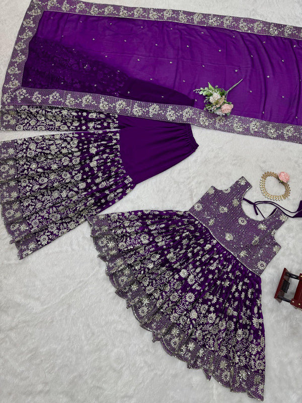 Purple Eid Special Elegant Sharara Set ClothsVilla