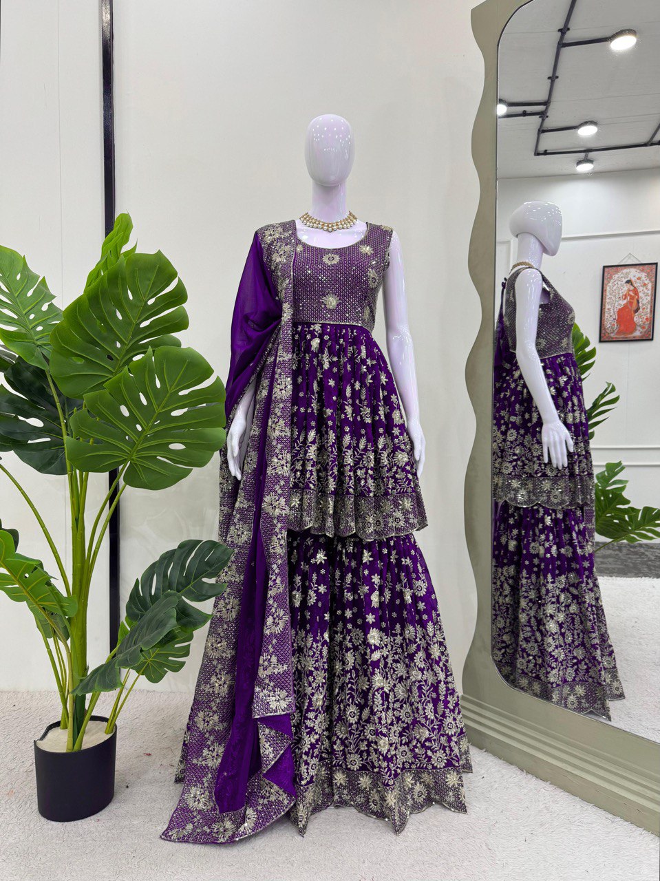 Purple Eid Special Elegant Sharara Set ClothsVilla