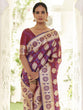 Load image into Gallery viewer, Purple Elegant Banarasi Satin Saree with Unstitched Blouse Piece ClothsVilla