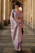 Load image into Gallery viewer, Purple Elegant Banarasi Silk Saree with Zari Weaving Blouse Pieces ClothsVilla