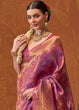Load image into Gallery viewer, Purple Elegant Blended Silk Banarasi Saree with Blouse Piece – Timeless Traditional Charm ClothsVilla
