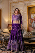 Load image into Gallery viewer, Purple Elegant Blooming Georgette Embroidered Semi-Stitched Lehenga Set ClothsVilla