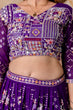 Load image into Gallery viewer, Purple Elegant Blooming Georgette Embroidered Semi-Stitched Lehenga Set ClothsVilla