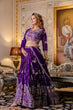 Load image into Gallery viewer, Purple Elegant Blooming Georgette Embroidered Semi-Stitched Lehenga Set ClothsVilla