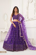 Load image into Gallery viewer, Purple Elegant Butterfly Net Lehenga with Tone-to-Tone Embroidery