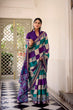 Load image into Gallery viewer, Purple Elegant Chanderi Printed Saree with Temple Border &amp; Matching Blouse ClothsVilla