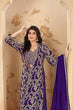 Load image into Gallery viewer, Purple Elegant Chinon Embroidered Jacket Set with Blouse, Bottom &amp; Dupatta – Fully Stitched ClothsVilla