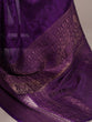 Load image into Gallery viewer, Purple Elegant Chinon Saree with Self Print &amp; Zari Weaving Work Unstitched Blouse Included ClothsVilla