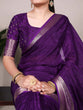 Load image into Gallery viewer, Purple Elegant Chinon Saree with Self Print &amp; Zari Weaving Work Unstitched Blouse Included ClothsVilla