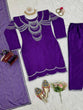 Load image into Gallery viewer, Purple Elegant Chinon Silk Ensemble – Timeless Grace &amp; Luxury ClothsVilla