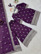 Load image into Gallery viewer, Purple Elegant Chinon Silk Ensemble – Top, Plazo &amp; Dupatta ClothsVilla
