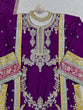 Load image into Gallery viewer, Purple Elegant Chinon Silk Plazo Set with Thread, Sequin &amp; Coding Dori Work ClothsVilla