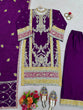 Load image into Gallery viewer, Purple Elegant Chinon Silk Plazo Set with Thread, Sequin &amp; Coding Dori Work ClothsVilla