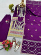 Load image into Gallery viewer, Purple Elegant Chinon Silk Plazo Set with Thread, Sequin &amp; Coding Dori Work ClothsVilla
