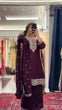 Load image into Gallery viewer, Purple Elegant Chinon Silk Sequin Embroidered Suit Set with Dupatta ClothsVilla