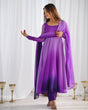Load image into Gallery viewer, Purple Elegant Colorful Fox Georgette Anarkali Set – Perfect for Festive &amp; Wedding Wear ClothsVilla