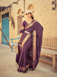 Load image into Gallery viewer, Purple Elegant Cotton Blend Saree Daily Wear ClothsVilla