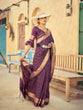 Load image into Gallery viewer, Purple Elegant Cotton Blend Saree Daily Wear ClothsVilla