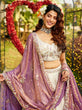Load image into Gallery viewer, Purple Elegant Cream Viscose Semi-Stitched Lehenga Choli Set with Heavy Sequins &amp; Thread Embroidery Work ClothsVilla