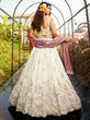 Load image into Gallery viewer, Purple Elegant Cream Viscose Semi-Stitched Lehenga Choli Set with Heavy Sequins &amp; Thread Embroidery Work ClothsVilla