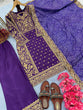 Load image into Gallery viewer, Purple Elegant Designer  Chinon Silk Top, Palazzo &amp; Printed Dupatta Set ClothsVilla
