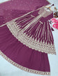 Load image into Gallery viewer, Purple Elegant Designer Party Wear Heavy Faux Georgette Lehenga, Top &amp; Dupatta Set Clothsvilla