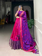 Load image into Gallery viewer, Purple Elegant Dola Silk Shibori Print Lehenga Set with Zari Weaving Border