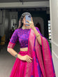 Load image into Gallery viewer, Purple Elegant Dola Silk Shibori Print Lehenga Set with Zari Weaving Border
