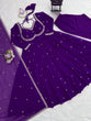Load image into Gallery viewer, Purple Elegant Faux Georgette Anarkali Set with Thread &amp; Sequin Work, Paired with Comfortable Pant &amp; Lace-Detailed Dupatta ClothsVilla