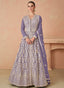 Purple Elegant Faux Georgette Embroidered Suit Set – Full Stitched Elegance ClothsVilla
