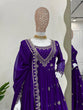 Load image into Gallery viewer, Purple Elegant Faux Georgette Gown Set with Dupatta ClothsVilla.com