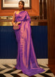 Load image into Gallery viewer, Purple Elegant Festive Blended Silk Kanjivaram Saree ClothsVilla