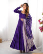 Load image into Gallery viewer, Purple Elegant Festive Pure Romansilk Chanderi Anarkali Suit with Banarasi Dupatta Clothsvilla
