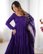 Load image into Gallery viewer, Purple Elegant Festive Pure Romansilk Chanderi Anarkali Suit with Banarasi Dupatta Clothsvilla