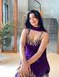 Load image into Gallery viewer, Purple Elegant Heavy Faux Georgette Handworked Top with Palazzo &amp; Dupatta Set ClothsVilla