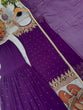 Load image into Gallery viewer, Purple Elegant Heavy Faux Georgette Handworked Top with Palazzo &amp; Dupatta Set ClothsVilla