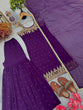 Load image into Gallery viewer, Purple Elegant Heavy Faux Georgette Handworked Top with Palazzo &amp; Dupatta Set ClothsVilla