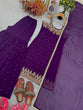 Load image into Gallery viewer, Purple Elegant Heavy Faux Georgette Handworked Top with Palazzo &amp; Dupatta Set ClothsVilla